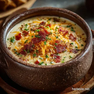 Creamy CheddarPotato Soup with Bacon: The Best Dutch Oven Comfort Classic Recipe Card