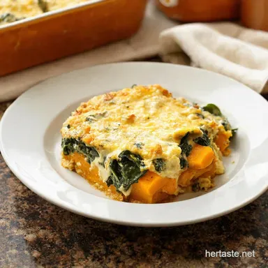 Creamy Four Cheese Spinach Butternut Squash Dreamy Comfort Recipe Card