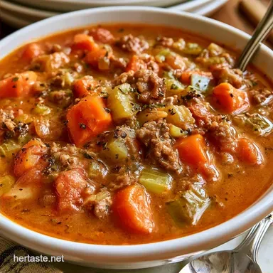 Creamy Ground Beef Soup in 40 Minutes
