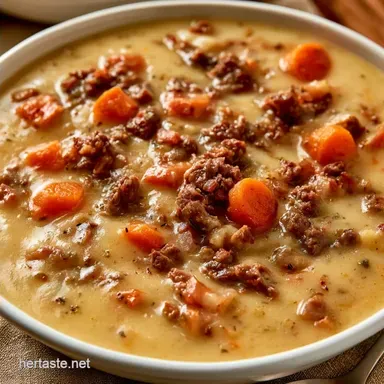 Creamy Hamburger Potato Soup for 6