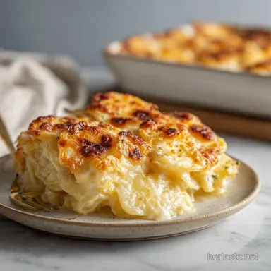 Scalloped Potatoes: A Creamy Recipe for 8 Servings Recipe Card