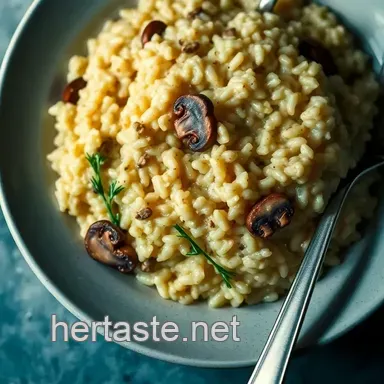 Creamy Mushroom Risotto presentation