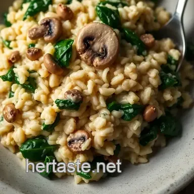 Comforting Dinner Recipes: My Creamy Mushroom & Spinach Risotto Recipe Card