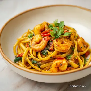 Creamy Marry Me Shrimp Pasta for 4 Servings Recipe Card