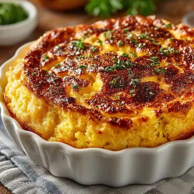 Grandmas Golden Creamy Southern Corn Pudding Recipe Recipe Card