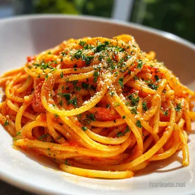 Fast Creamy Tomato Garlic Pasta in 15 Min Recipe Card