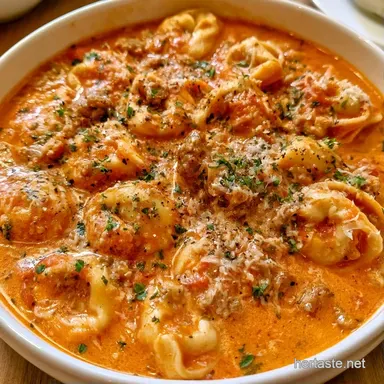 Creamy Tomato Soup with Tortellini: Rich Recipe Card