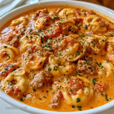 Creamy Tomato Soup with Tortellini: Rich