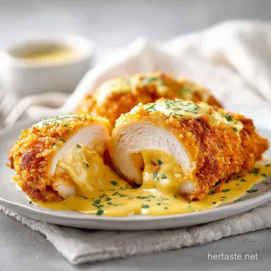 Chicken Cordon Bleu for 4 Servings with Golden Crust Recipe Card