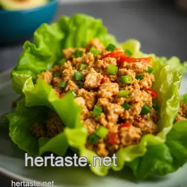 Crispy Chicken Lettuce Wraps with Hoisin Sauce presentation