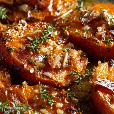 Smashed Sweet Potatoes: Crispy Garlic Thyme Oven Recipe