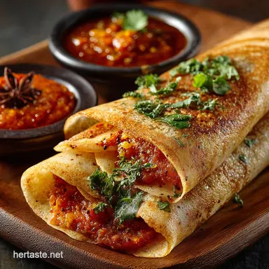 Authentic Mysore Masala Dosa with Fiery Spicy Chutney Recipe Card