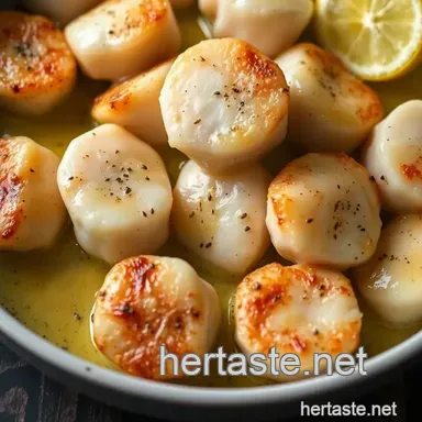 Easy & Juicy Scallops Roasted: Crispy with Lemon Butter Sauce Recipe Card