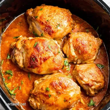 Crock Pot Lemon Garlic Butter Chicken Thighs My GoTo Recipe Card