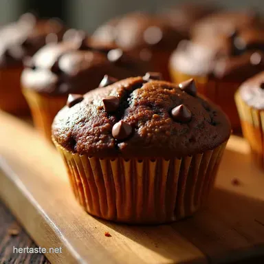 Easy DeathByChocolate Chip Muffins Bakery Style Recipe Card