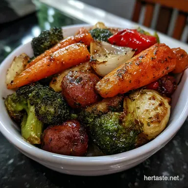 Easy 20 Minute Roasted Veggies Roasted: Weeknight Miracle Recipe Card