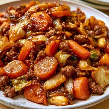Easy Beef And Cabbage Stir Fry for 4 Recipe Card