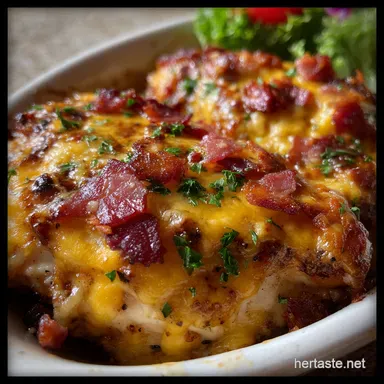 Ranch Chicken: Easy Cheesy Baked Steakhouse Dinner Recipe Card