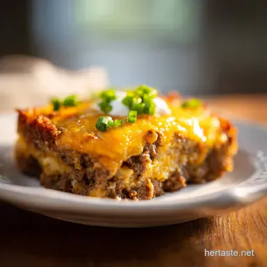 Easy Cowboy Casserole Recipe for 8 Servings Recipe Card