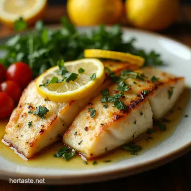 Sunshine in a Dish Effortless Lemon Herb Olive Baked Fish Recipe Card