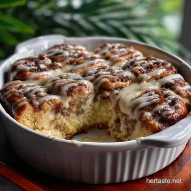 Cinnamon Roll Casserole Easy No Bake Cinnamon Roll Prep Recipe Card