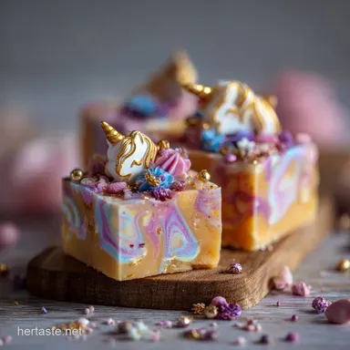 No Bake Unicorn Fudge Easy Whimsical Kids Dessert Recipe Card
