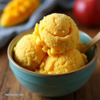 Effortless NoChurn Mango Ice Cream Recipe Homemade Creamy Recipe Card
