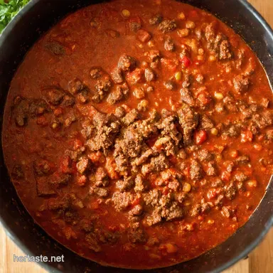 Easy Ground Beef Chili Recipe OnePot Stovetop Comfort Recipe Card