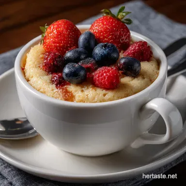 Easy Vanilla Protein Mug Cake Quick: Moist 3-Minute Dessert Recipe Card