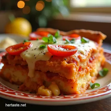 Easy Pizza Casserole Recipe for Family Fiesta Fun Recipe Card