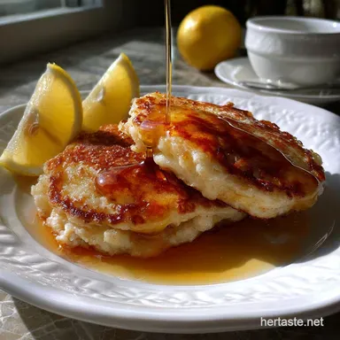 Fluffy Lemon Pancake with Homemade Buttermilk Syrup Recipe Card