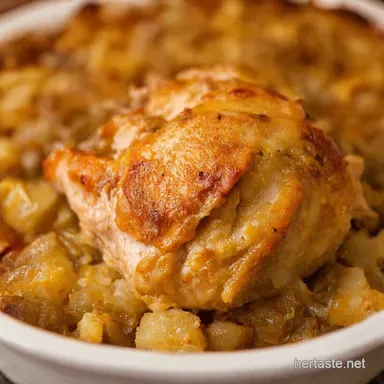 French Onion Chicken Casserole Coq au Vins Cozy Cousin Recipe Card