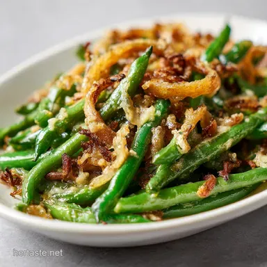 Green Bean Casserole for 8 Servings Recipe Card