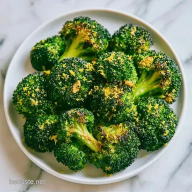 Fresh Lemon Roasted Broccoli with Garlic Recipe Card