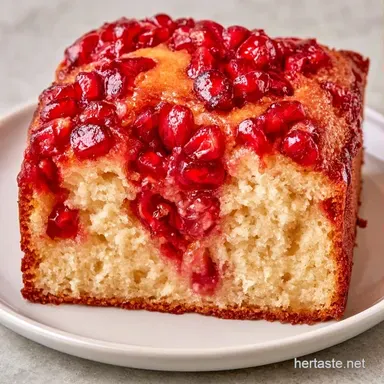 Fresh Pomegranate Cake for 8 Slices Recipe Card