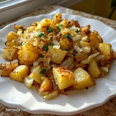 Fried Potatoes and Onions: Crispy Skillet Recipe Recipe Card