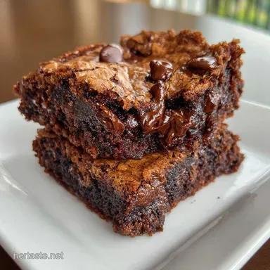 Chocolate Chip Brownie: The Ultimate Fudgy, Crinkly Top Recipe Recipe Card