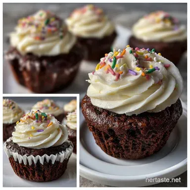Funfetti Brownie Cupcakes: Fudgy Brownie Meets Birthday Cake Recipe Card