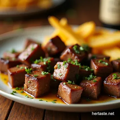 Irresistible Garlic Butter Beef Cubes Quick Steak Bites Recipe Recipe Card