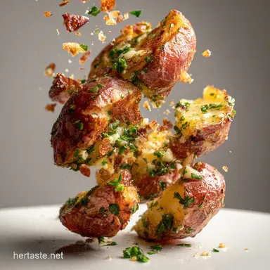Red Potato Recipe with Garlic and Herbs: Crispy Baked Recipe Card