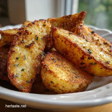 Garlic Parmesan Potato Wedges for 4 Servings Recipe Card