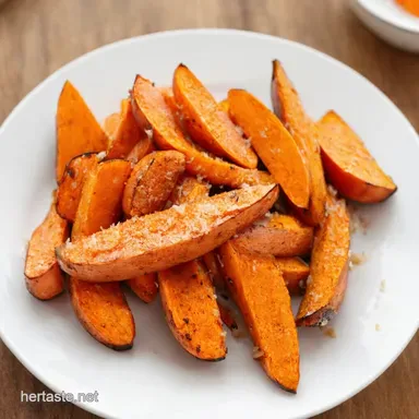 Garlic Parmesan Roasted Sweet Potato Spears Easy Recipe Recipe Card