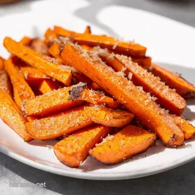 Garlic Parmesan Roasted Sweet Potato Spears Easy Recipe