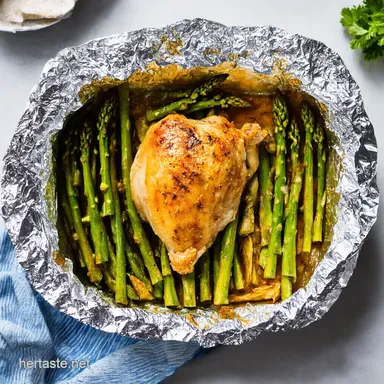 Baked Chicken in Foil with Asparagus My Easy GarlicHerb Recipe