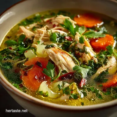 The Vibrant Chicken Detox Soup Your Clean Slate GingerTurmeric Reset Recipe Card