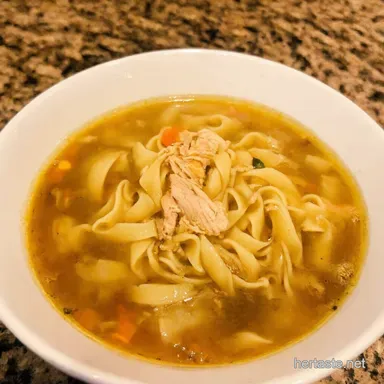 Grandmas Chicken Noodle Soup Homemade A Hug in a Bowl Recipe Card