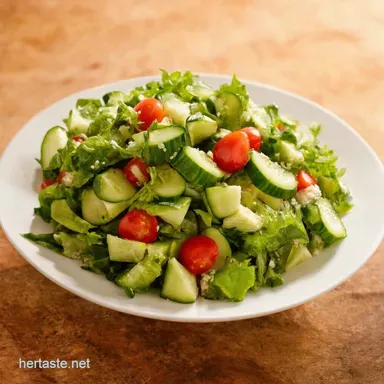 My GoTo Mediterranean Salad with Cucumber Tomato Recipe Card