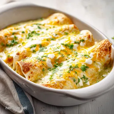 Green Chile Chicken Enchiladas: Creamy