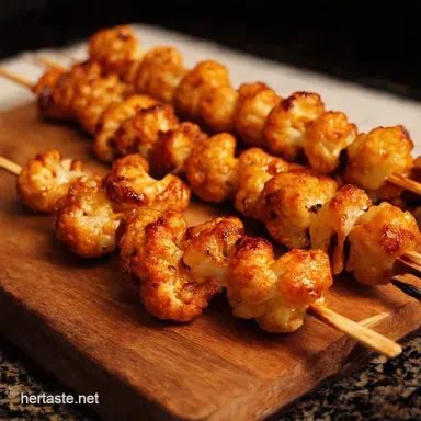 Grilled General Tsos Cauliflower Kabobs BBQ Bliss Recipe Card