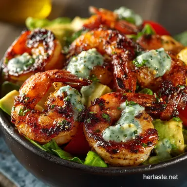 Easy Grilled Shrimp Bowl Recipe Zesty Avocado Delight Recipe Card